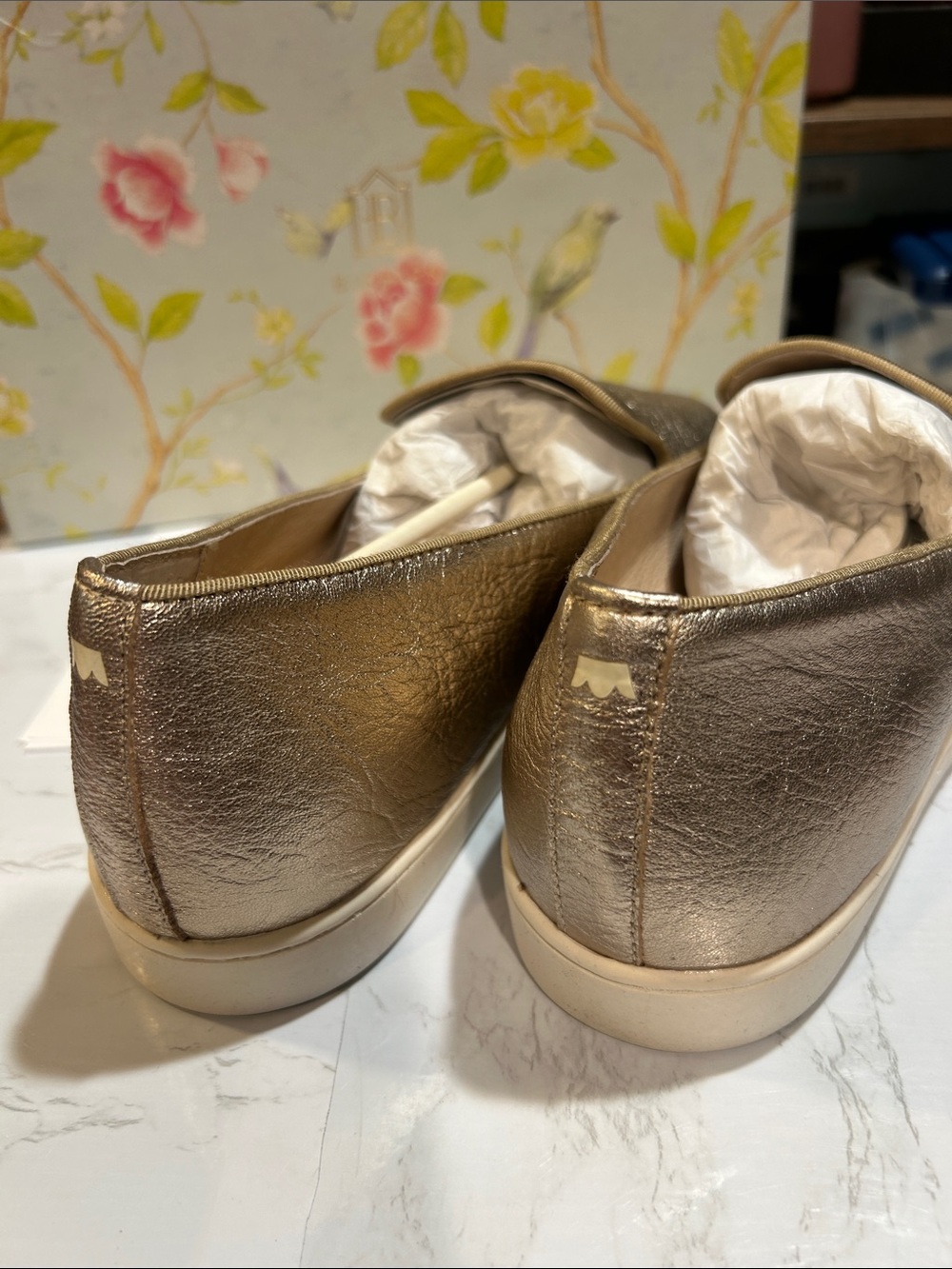 Birdies Metallic Slip-On Women’s Sneakers - Gold - Picture 5 of 10